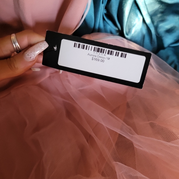 Dusty blush rose tulle midi dress - Picture 9 of 9